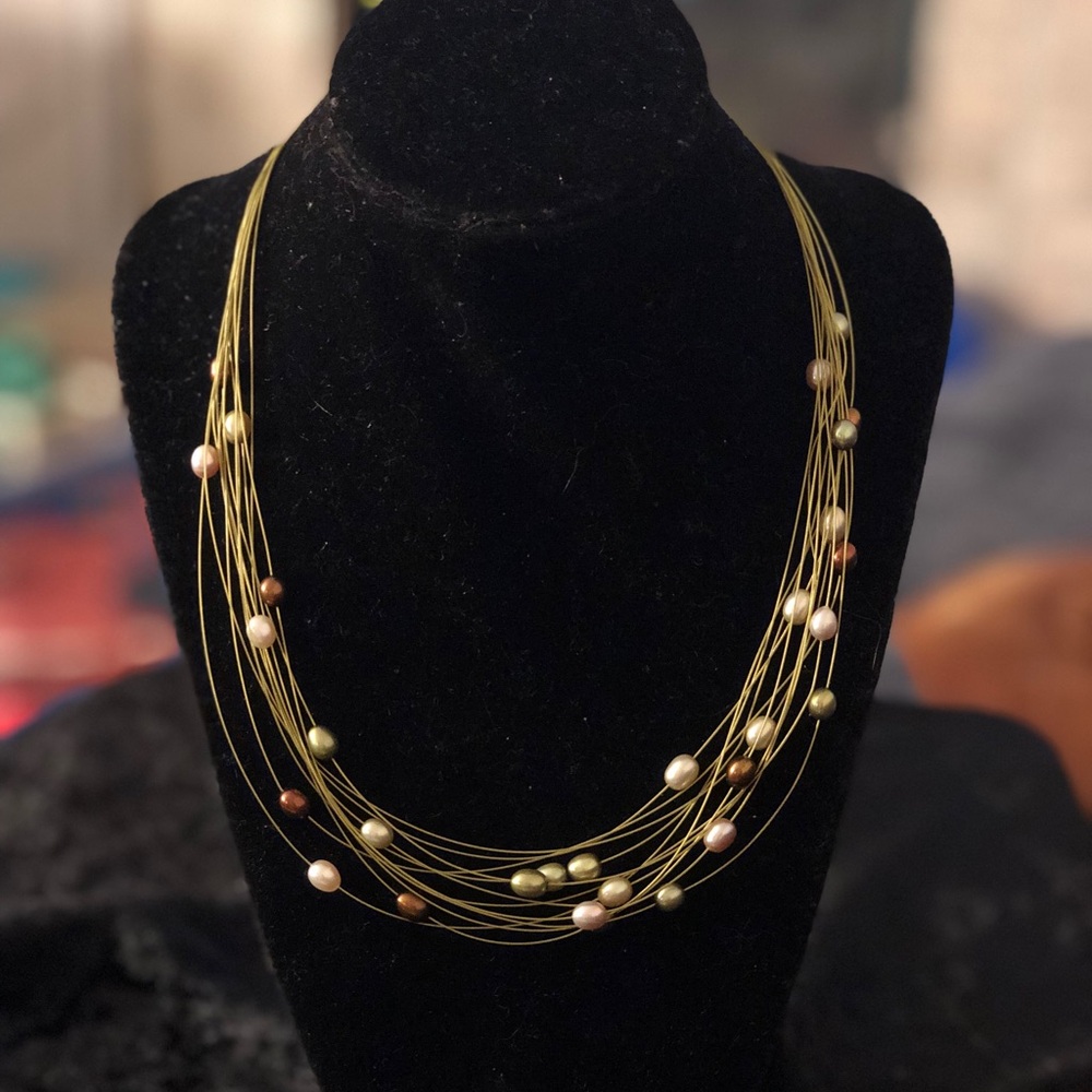 TWO Honora Freshwater Pearl Multi-Strand Wire Necklace Lot of (2), Gift, Wedding
